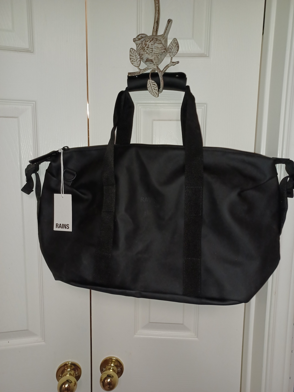 Nwt Rains Black Travel Duffel Bag - Waterproof Men's Weekender